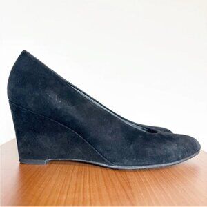 Stuart Weitzman Choke Up Black Suede Wedge Shoes Women’s Size 7.5 Comfort Design